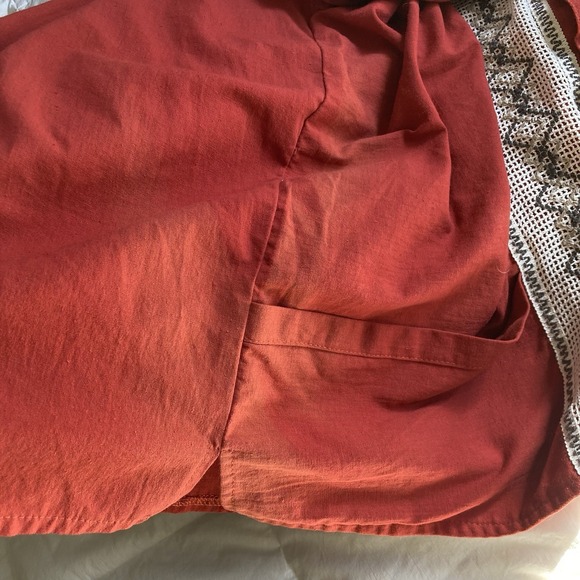 Guayabera Mexican Shirt Cotton Linen Mens 3X Brick Red Boho Embroidery Festival - Picture 13 of 13